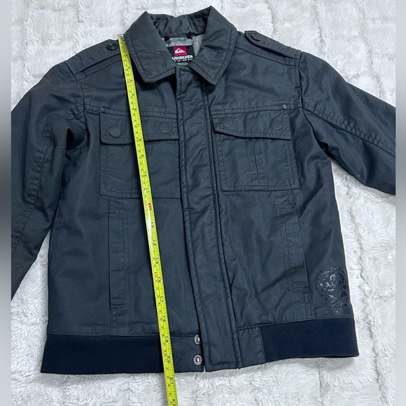 Quiksilver Kids Black Waxed Cotton Utility Bomber Jacket Size S (8–10) Boys - Picture 12 of 14